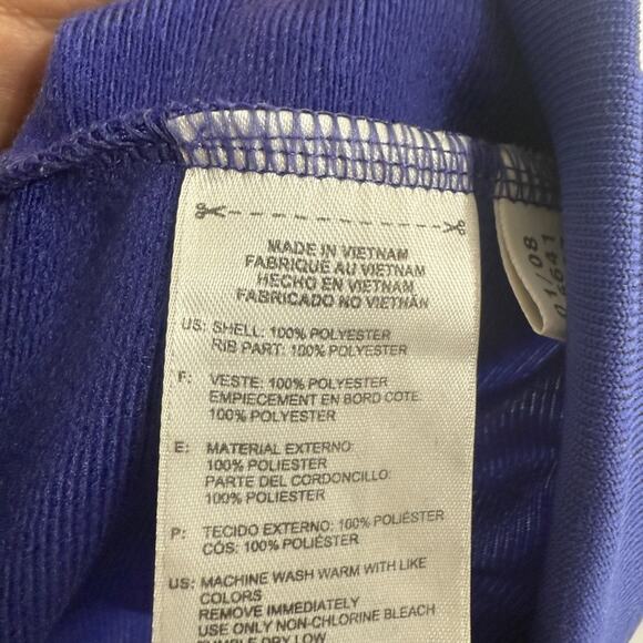 Vintage Adidas Blue and Green Women's Track Zip Top size Large - Picture 9 of 9